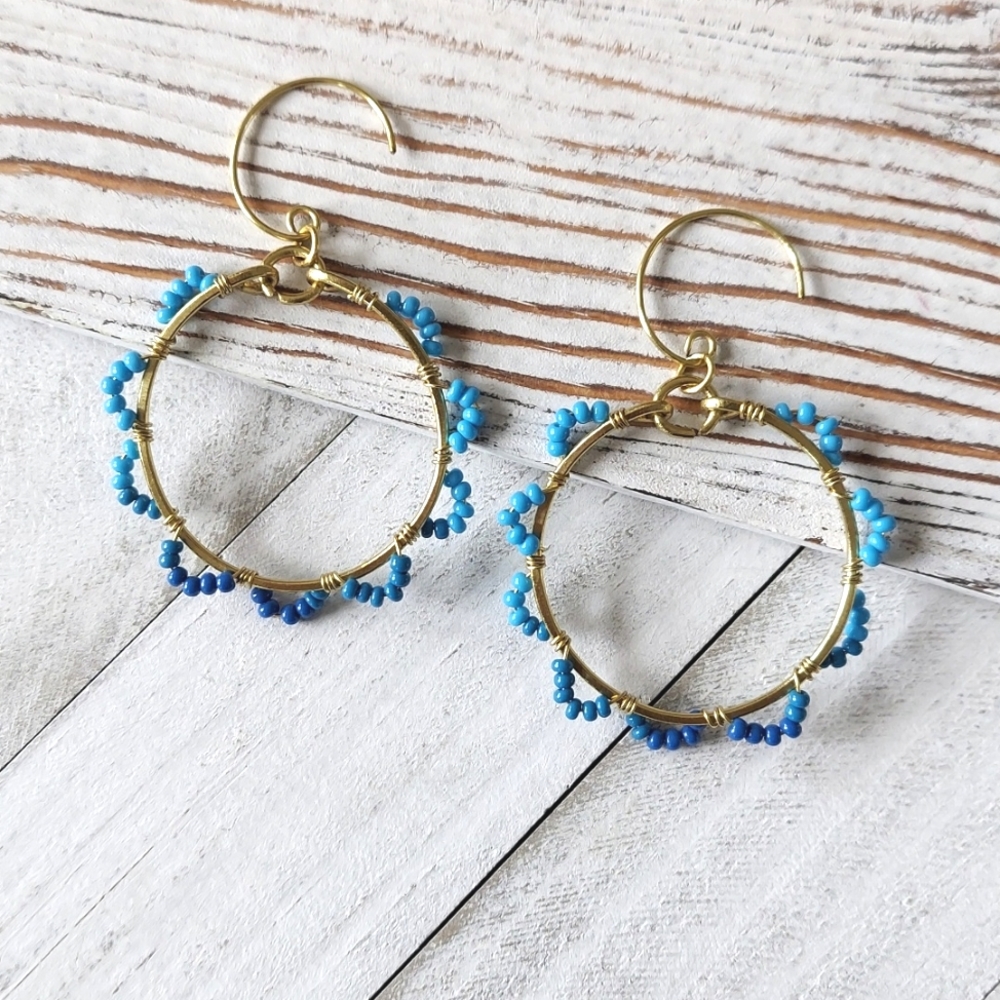 Artisan Jewelry Collection - Blythe Beaded Hoop Earrings